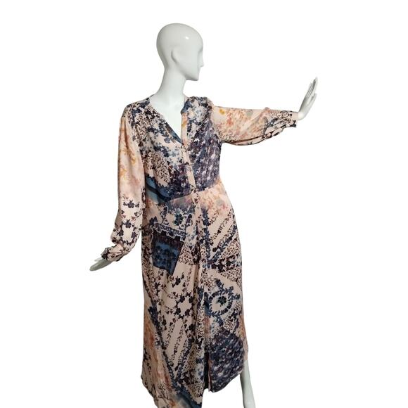 Soft Surroundings Floral Viscose Maxi Casual Beach Resortwear Button up Dress - Picture 7 of 12